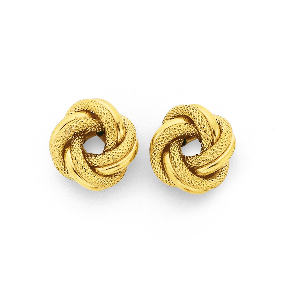 9ct Gold Double Knot Stud Earrings - Prouds Catalogue - Salefinder