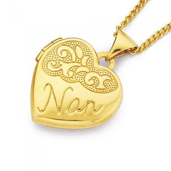 9ct Gold 15mm 'Nan' Heart Locket