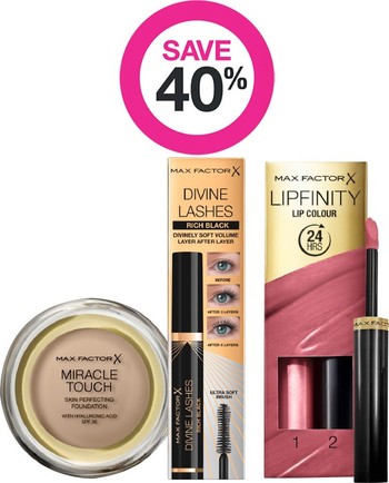 Save 40% on Entire Max Factor Range
