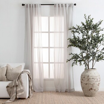 Beachley Sheer Silver Curtain Pair by Essentials