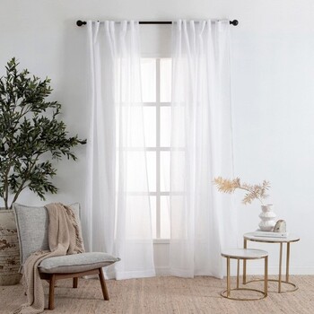 Marina Sheer White Curtain Pair by Habitat