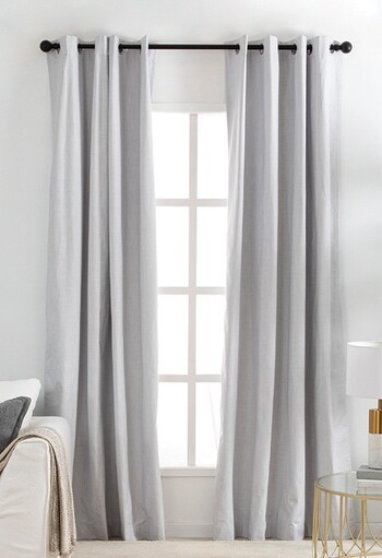 Malia Silver Blockout Curtain Pair by Habitat