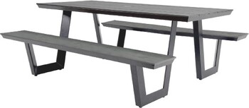 Manhattan 6 Seater Aluminium Polywood Bench Set