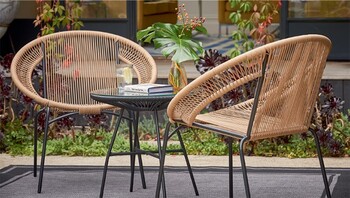 Tahiti 2 Seater Wicker Café Setting