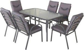 Brandon 6 Seater Steel Dining Setting