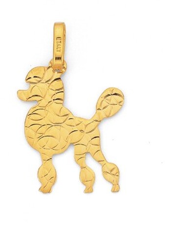 9ct Gold Poodle Dog Pendant
