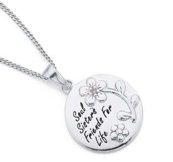 Sterling Silver Soul Sisters Cubic Zirconia Pendant