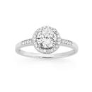 Silver-Small-Round-Cubic-Zirconia-Cluster-Ring Sale