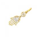 9ct-Gold-Two-Tone-Evil-Eye-Hamsa-Hand-Pendant Sale