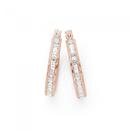 9ct-Rose-Gold-Medium-Cubic-Zirconia-Hoops-14mm Sale