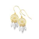 9ct-Two-Tone-Dream-Catcher-Drop-Earrings Sale