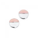 Silver-Rose-Plate-Luna-Stud-Earrings Sale