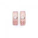 9ct-Rose-Gold-on-Silver-Cubic-Zirconia-Huggie-Earrings Sale