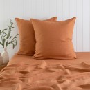 Washed-Linen-Rust-European-Pillowcase-Pair-by-MUSE Sale