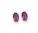 9ct-Gold-Amethyst-Oval-Stud-Earrings Sale