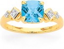 9ct-Gold-Blue-Topaz-Diamond-Ring Sale