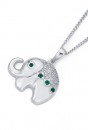 Sterling-Silver-Dark-Green-Cubic-Zirconia-Elephant-Pendant Sale