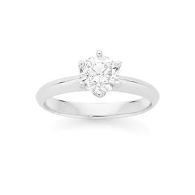 18ct-White-Gold-Diamond-Solitaire-Engagement-Ring on sale