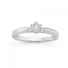 9ct-White-Gold-Diamond-Solitaire-Engagement-Ring on sale