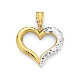 9ct-Gold-Two-Tone-Heart-Pendant on sale