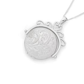 Sterling-Silver-Engraved-Round-Locket on sale