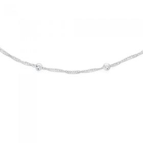 Silver-25cm-Twist-Ball-Twist-Chain-Anklet on sale