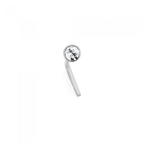 Silver-White-CZ-Bezel-Set-Nose-Stud on sale