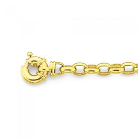 9ct-Gold-19cm-Solid-Belcher-Bolt-Ring-Bracelet on sale