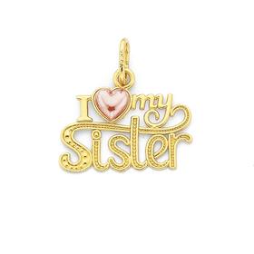 9ct-Gold-I-Love-My-Sister-Heart-Pendant on sale
