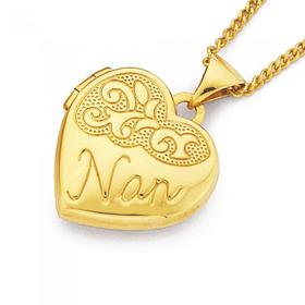 9ct-Gold-15mm-Nan-Heart-Locket on sale
