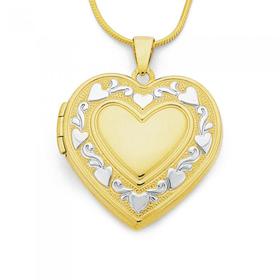9ct-Gold-Two-Tone-24mm-Heart-Locket on sale