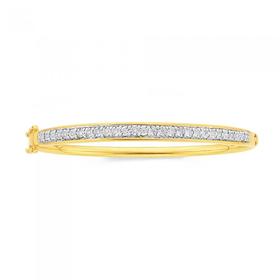 9ct-Gold-60mm-Diamond-Bangle on sale