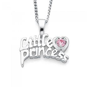 Sterling-Silver-Pink-Cubic-Zirconia-Princess-Pendant on sale
