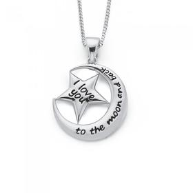 Sterling-Silver-Moon-and-Star-Message-Pendant on sale