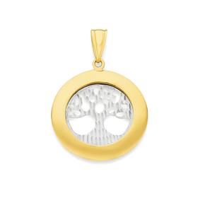 9ct-Gold-Two-Tone-Tree-of-Life-Pendant on sale