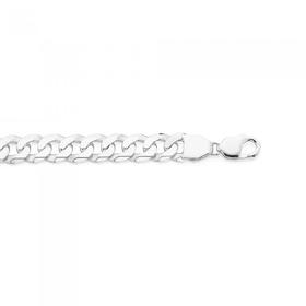 Sterling-Silver-21cm-Large-Flat-Curb-Gents-Bracelet on sale