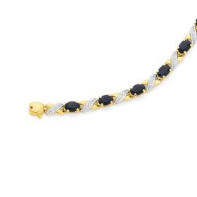 9ct-Gold-Sapphire-Diamond-Bracelet on sale