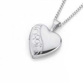 Sterling-Silver-10mm-Half-Scroll-Heart-Locket-Pendant on sale