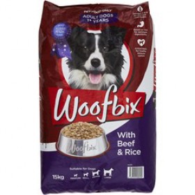 Woofbix-Dry-Dog-Food-15kg-Beef-Rice on sale