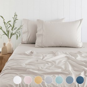 250-Thread-Count-Plain-Dye-Sheet-Set-by-Habitat on sale