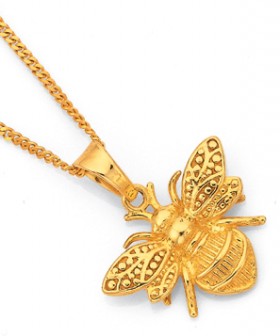 9ct-Gold-Bumble-Bee-Pendant on sale