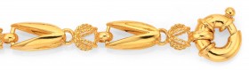 9ct-Gold-19cm-Solid-Bolt-Ring-Bracelet on sale