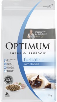 Optimum-Dry-Furball-Cat-Food-2kg-Chicken on sale
