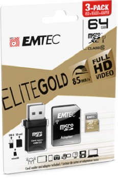 Emtec-3-Pack-Micro-SD-Card-64GB-Gold on sale