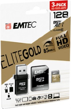 Emtec-3-Pack-Micro-SD-Card-with-Adaptor-128GB-Gold on sale