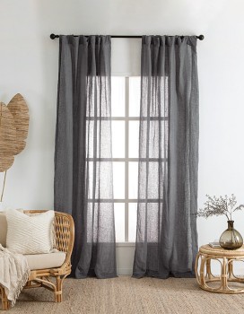 Washed-Linen-Sheer-Curtain-Pair-Charcoal on sale