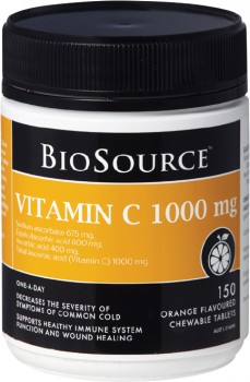 Biosource-Vitamin-C-1000mg-Chewable-150-Tablets on sale