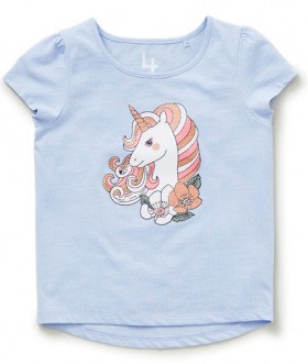 Brilliant-Basics-Kids-Organic-Cotton-Glitter-Tee-Blue on sale