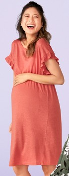 NEW-Brilliant-Basics-Ruffle-Sleeve-Maternity-Dress on sale
