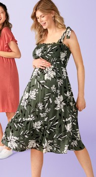 NEW-Brilliant-Basics-Maternity-Shirred-Dress on sale